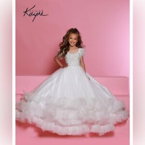 Jonathan Kayne Sugar Kayne White Pageant Gown Size 16